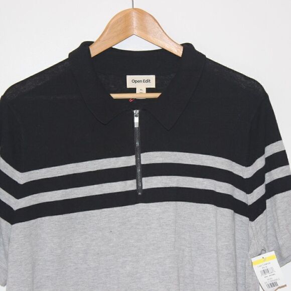 NEW Open Edit Men Front Zip Knit Polo Size XL - Picture 5 of 15